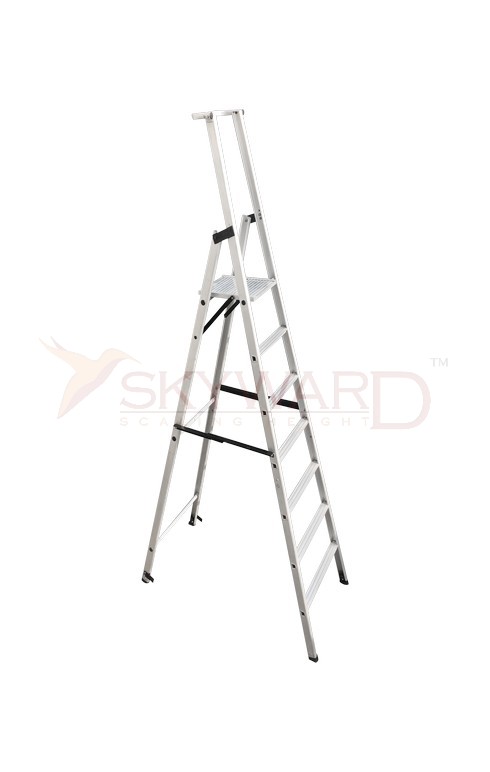 Model No. 8000 Aluminium Eighty Degree Recess Platform Ladder for Home and Commercial Access Use, Professional Elevated Working Ladder for Maintenance, Repair and Installation Tasks